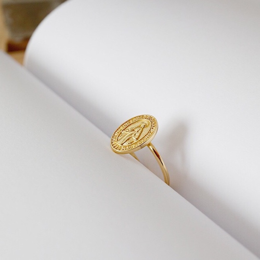 18K Gold Plated Sterling Silver Angel Ring - Picture 3 of 5